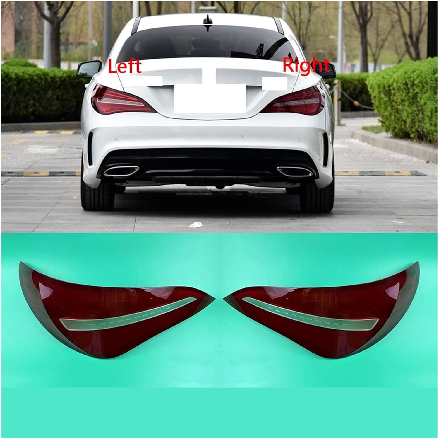 Compatible For Benz CLA W117 2017 2018 2019 Rear Taillight Cover Shell Transparent Lens Plexiglass Replace Original Lampshade(Left)