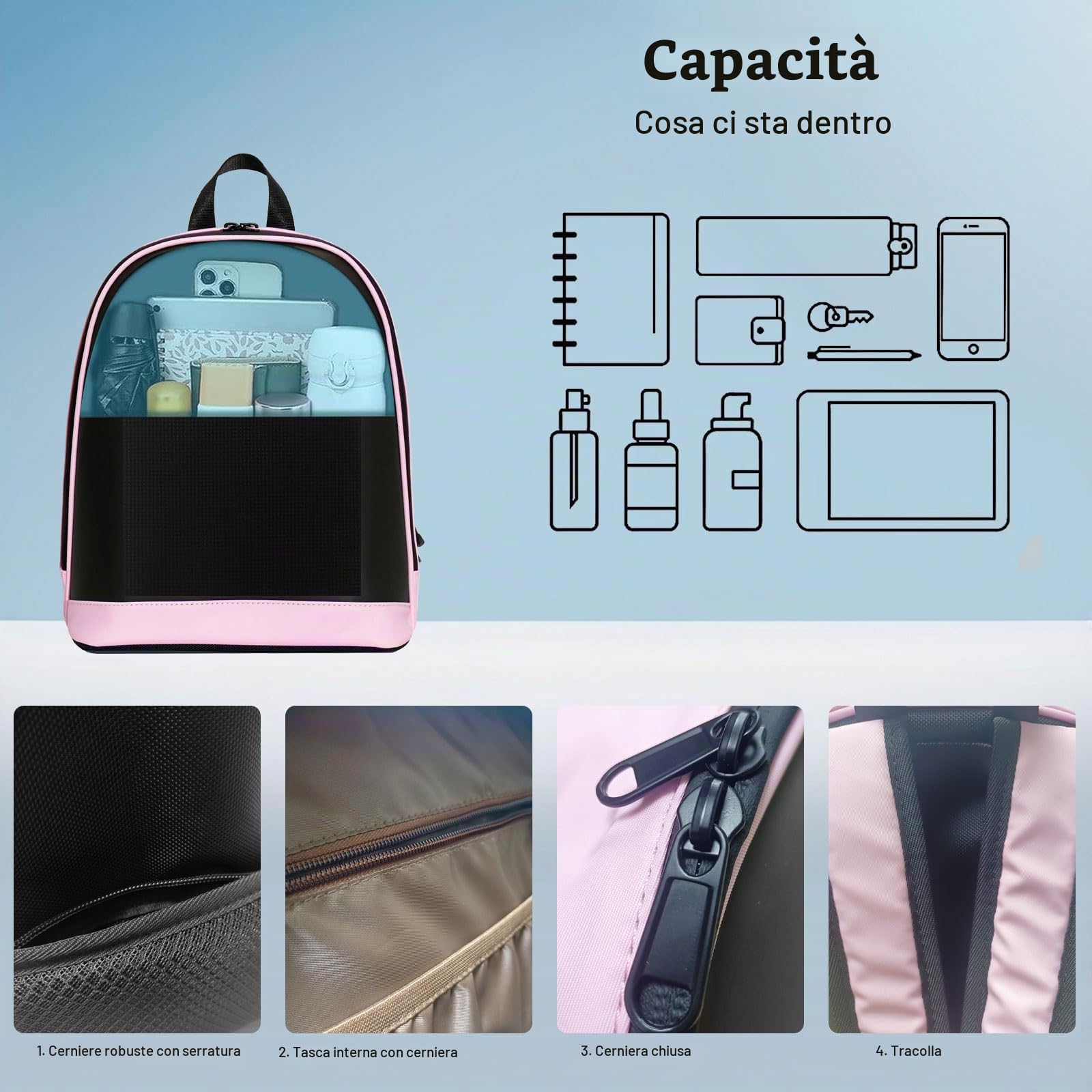 Crelander Zaino a LED, piccolo zaino per computer portatile con schermo programmabile, piccola borsa a tracolla intelligente dinamica moda per ciclismo viaggi Daypack App Control, 12 pollici