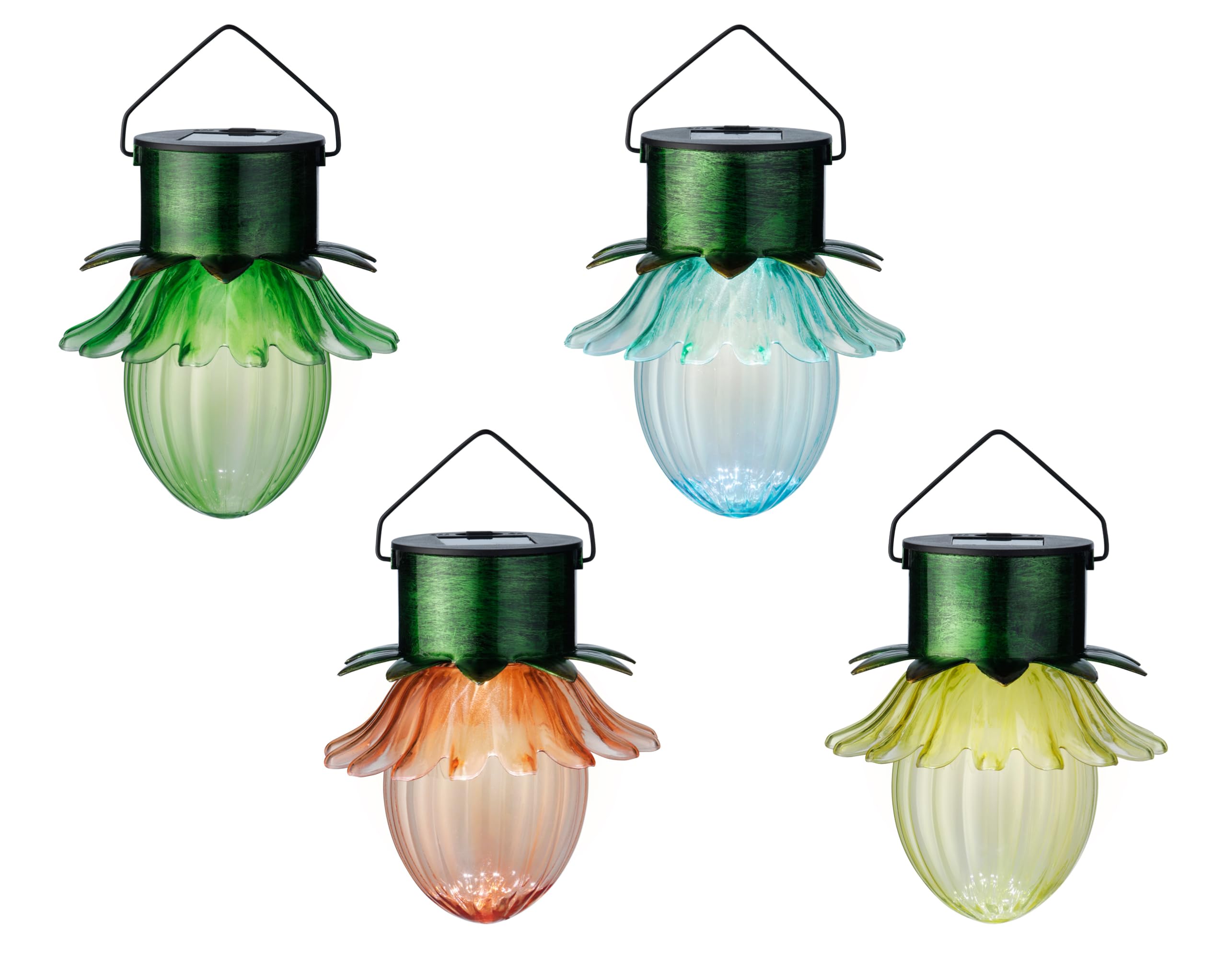 Fleurs LED solaires Lumineo suspensions en plastique étanche de 35,5 cm pour décoration de jardin