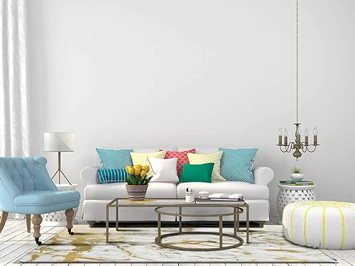 Miniatura 4 de Alfombra de área con estampado de mármol dorado sobre blanco, alfombra antideslizante para el piso, alfombra de pasillo para el hogar, alfombra para