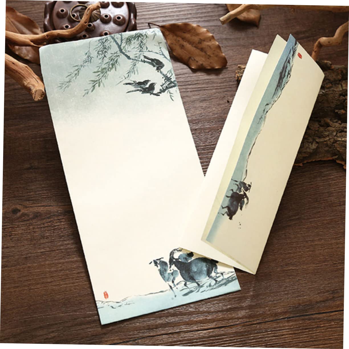 HOMSFOU Set de 12 Papier à Lettres et Enveloppes Style Chinois Motifs Imprimés