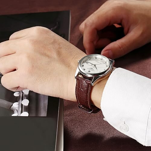Miniatura 6 de Moran - Correa con estampado de cocodrilo y de cuero vacuno, para reloj de pulsera de 18 mm a 24 mm, para mujer y hombre