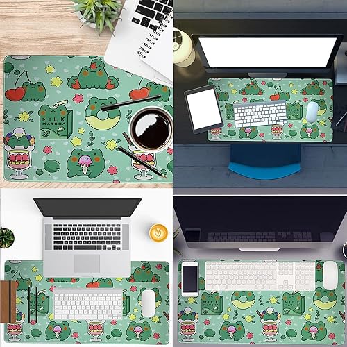 Miniatura 6 de Alfombrilla de mouse extendida grande XXL con diseño de rana linda, alfombrilla de escritorio para teclado, divertida alfombrilla de mouse grande