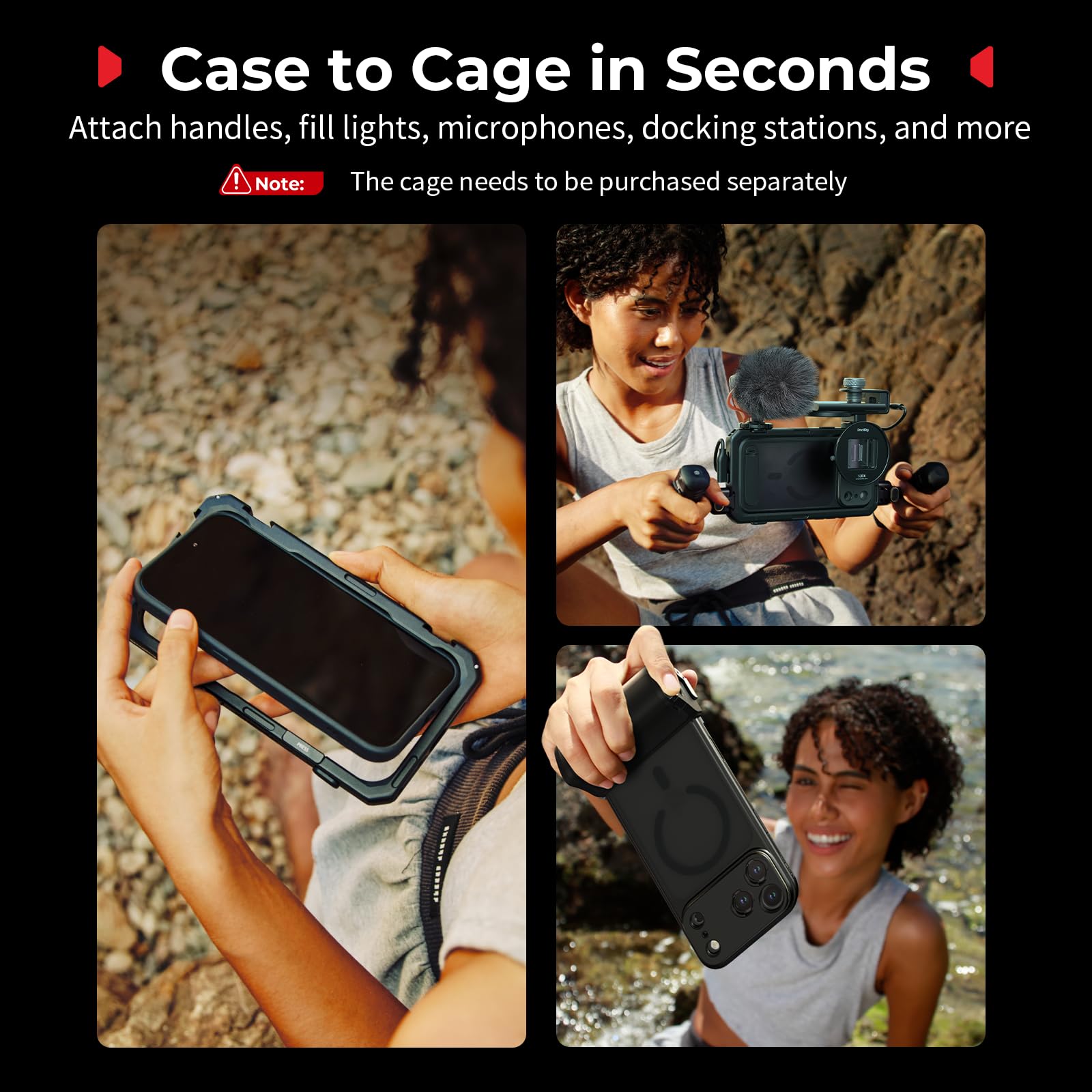 SMALLRIG Kit de Coques FilMov pour iPhone 17 Pro Max, Coque Magnétique avec Béquille Réglable, Plaque Arrière pour Objectif et Support MagSafe, Stabilisateur pour Téléphone, DJI, Insta360-5551