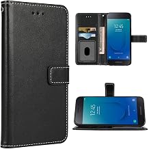 Compatible with Samsung Galaxy J2 Pure J2 Core J 2 Dash 2J Shine Wallet Case Wrist Strap Lanyard Flip Cover Card Holder Cell Phone Cases for J2Core J2Dash J2Pure J2Shine SM-J260A J260A Black