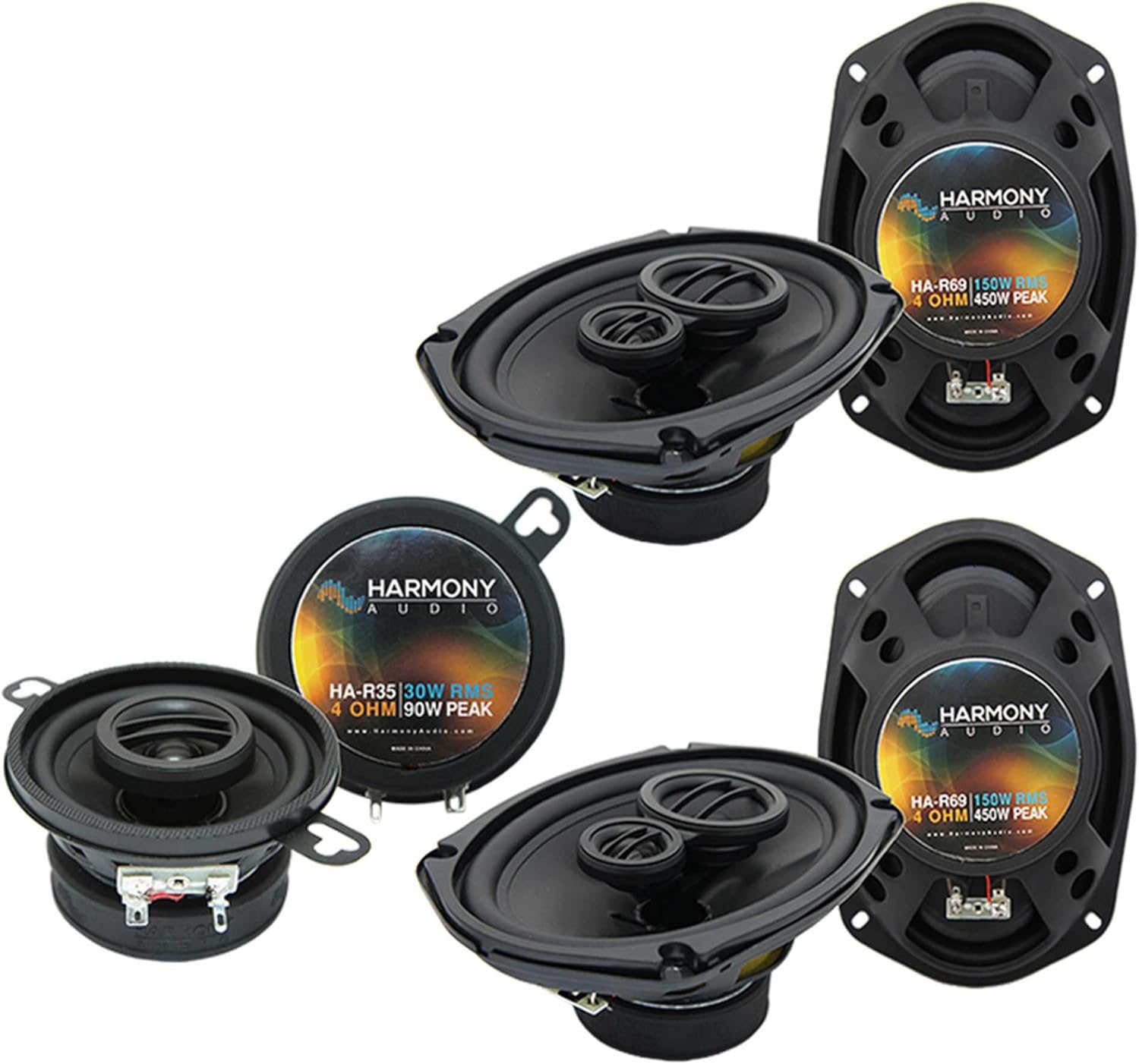 Harmony Audio Bundle Compatible with 2007-2011 Toyota Camry HA-R69 6x9 HA-R35 3.5" Factory Speaker Replacement