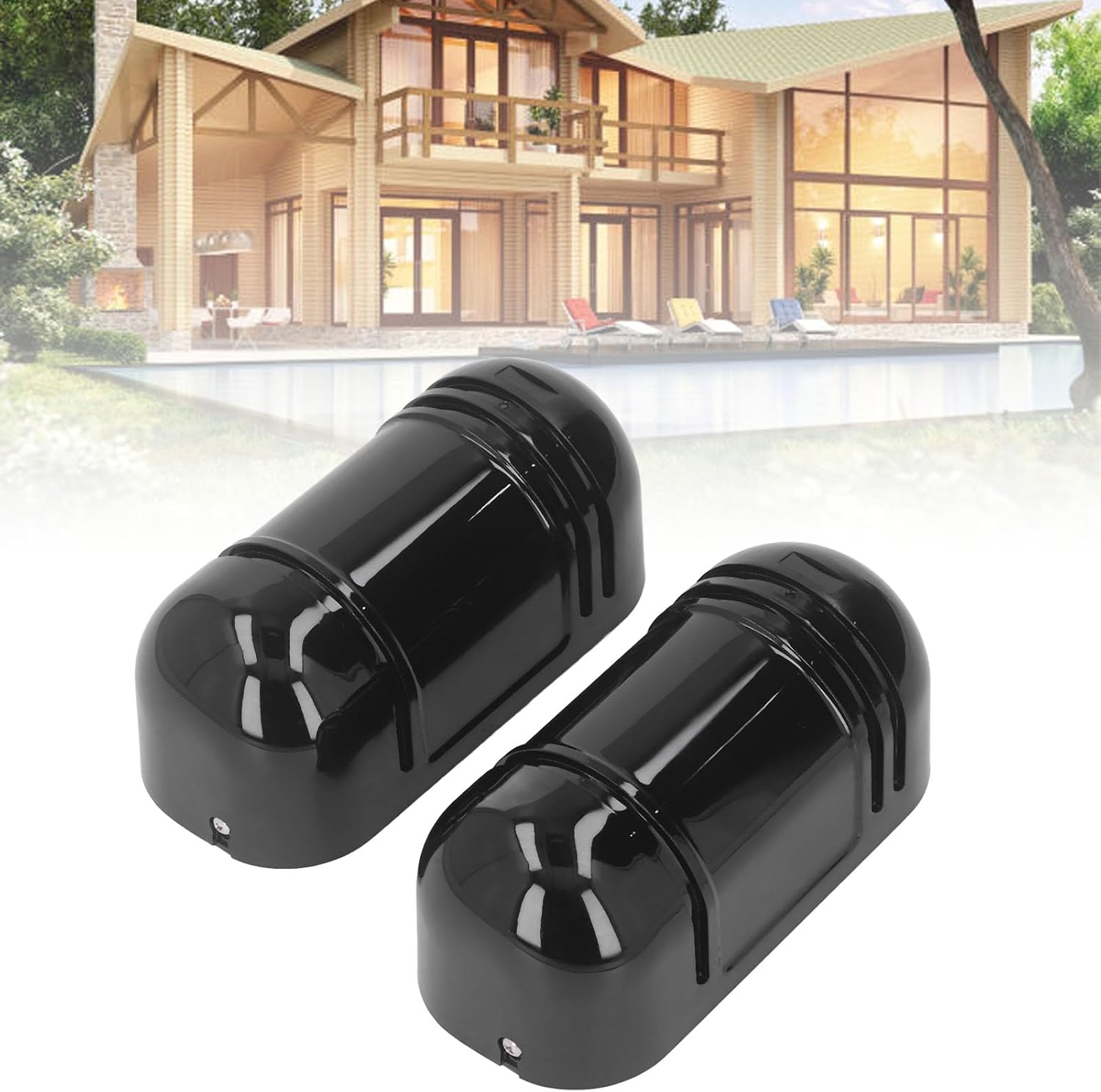 Karlak Infrared Beam Sensor Dual Photoelectric Detector Photoelectric Beam Sensor Outdoor Infrared Detector Intrusion Alarm Tamper with Pet Immunity for Villas Factories (60m/196.9ft)