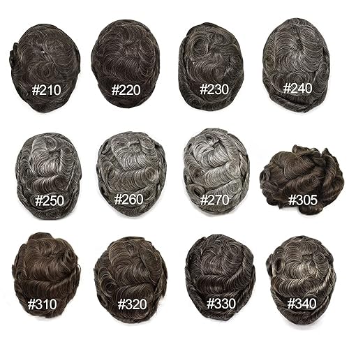 Miniatura 7 de Healthlif Mens Toupee Completo Suizo Encaje Piezas De Pelo Para Hombres Sistema De Reemplazo De Cabello Humano Para Hombres Hairpieces Protesis