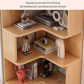 Amazon｜7段コーナー本棚、バッフル付き本棚、エタジェール棚