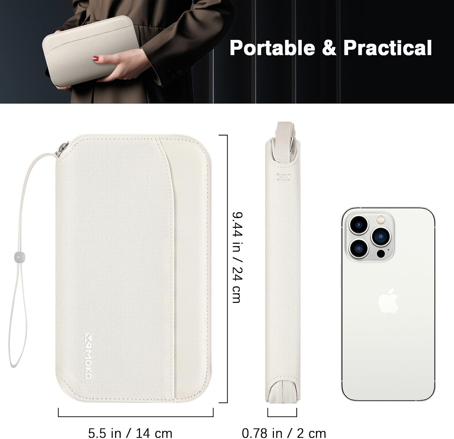 MoKo Family Passport Holder for 5, RFID Passport Wallet for Men and Women