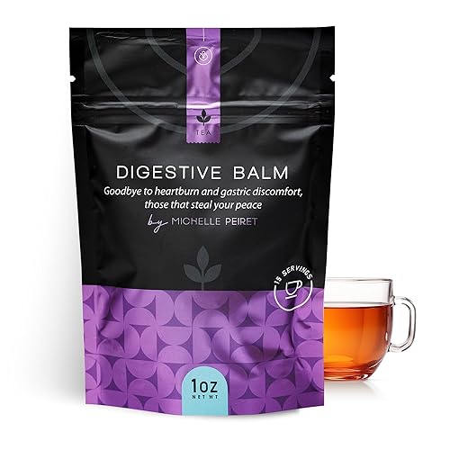 Michelle Peiret Té de bálsamo digestivo, 1 oz (15 porciones por recipiente), sabor a naranja, mezcla de flores de caléndula (caléndula), manzanilla