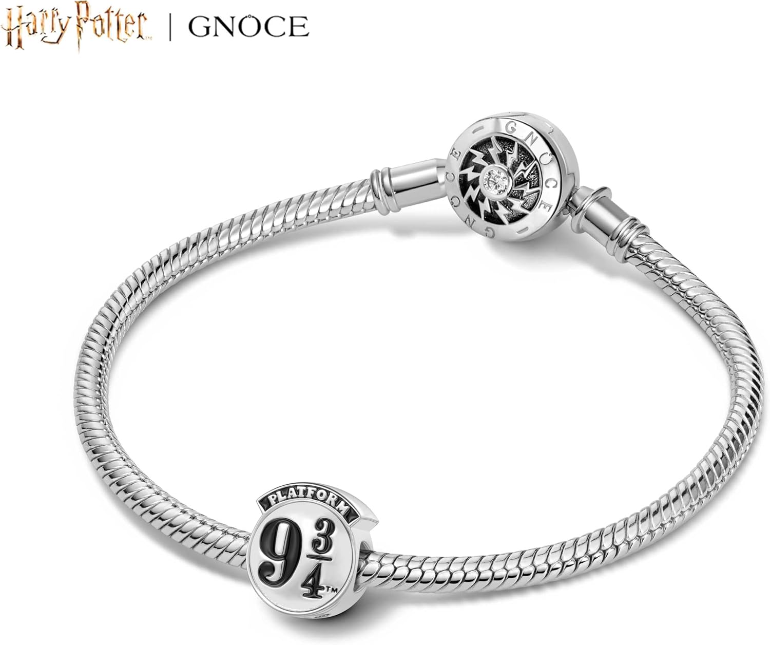 GNOCE Harry Potter Platform 9 ¾ Charm Bracelet for Women, S925 Sterling Silver Dangle Charms for Women Wife, Valentine‘s Day, Mother’s Day Jewelry
