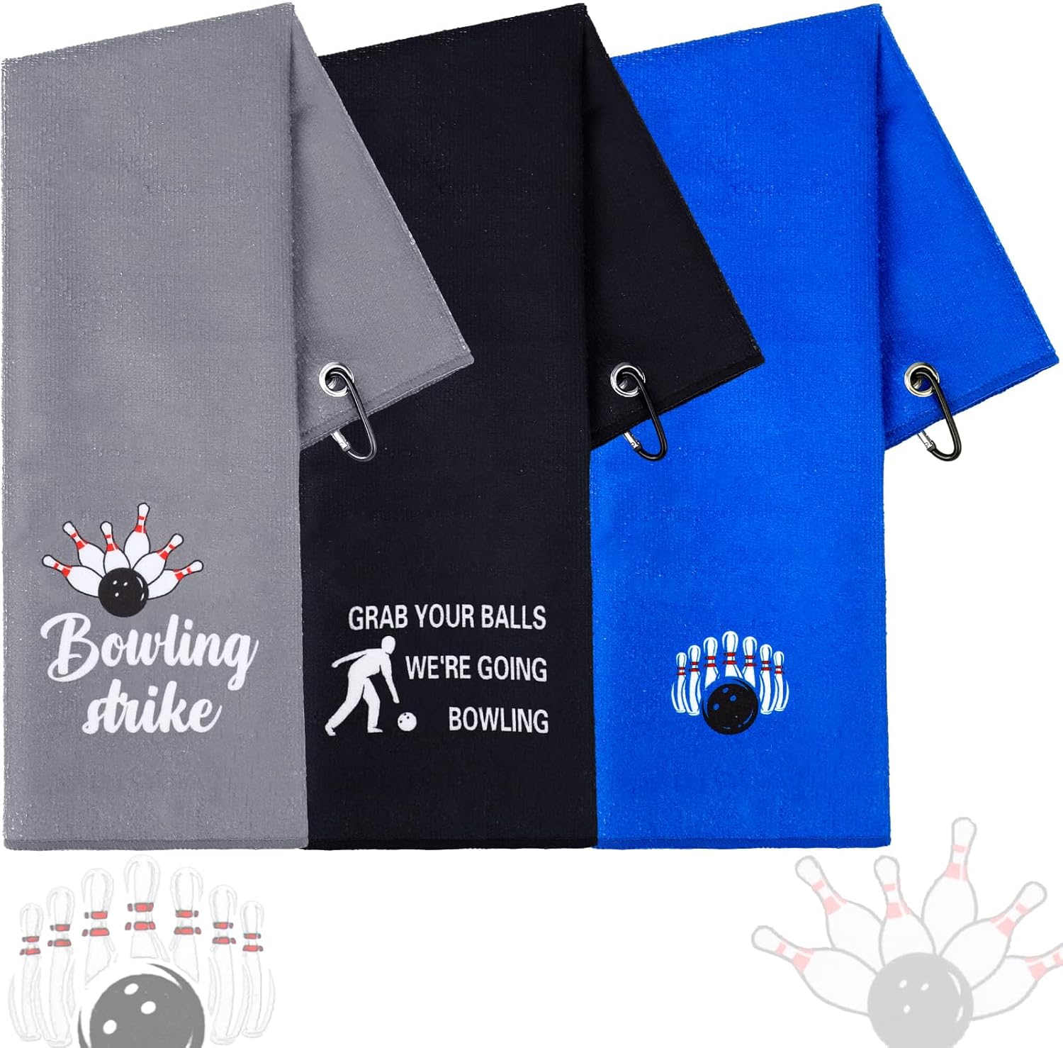 Newwiee 3 Pcs Bowling Towel Grab Your Ball We're Going