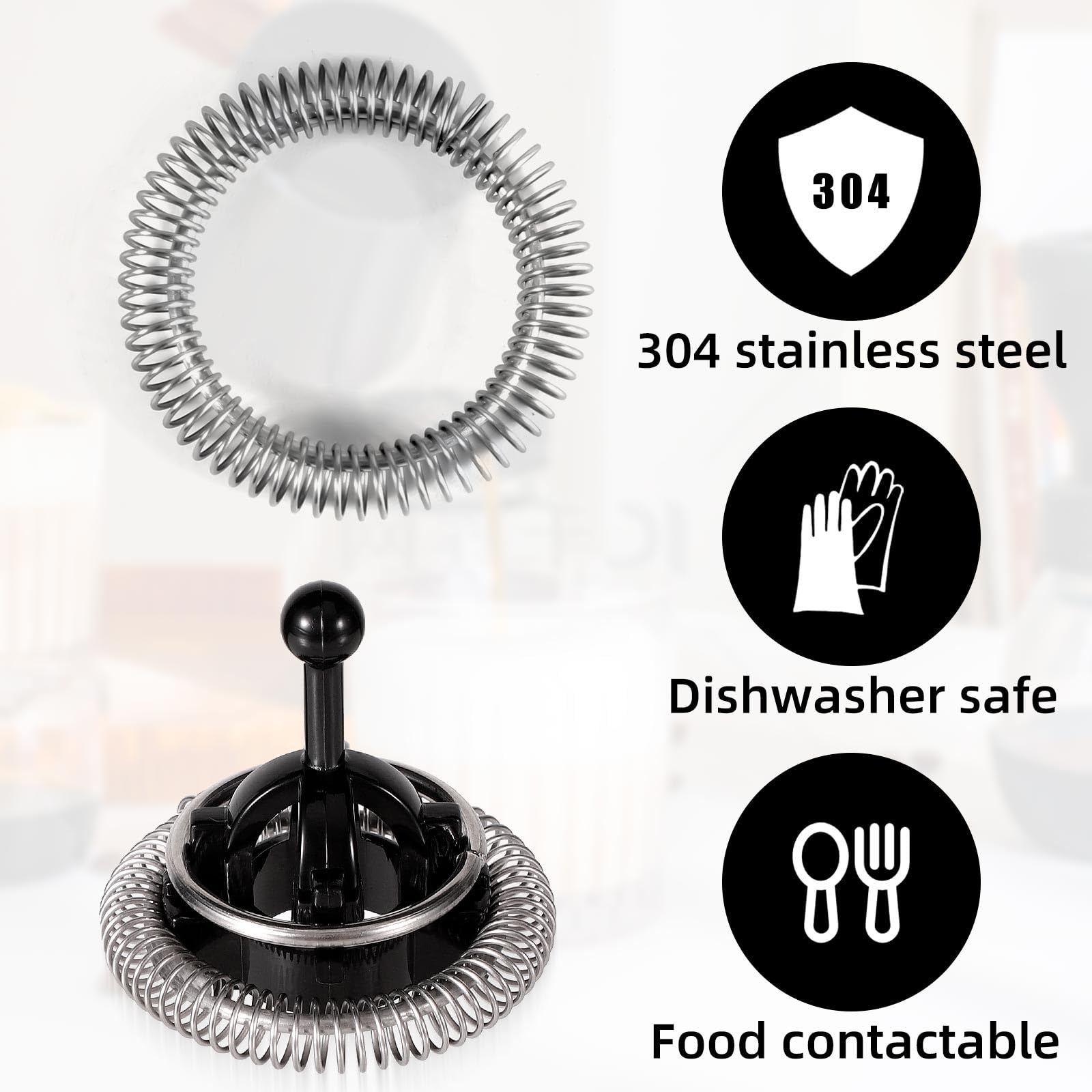 3 Piezas Repuesto Espumador de Leche para Nespresso Aeroccino 3/4/Plus, Incluye Resorte Batidor Agitador de Acero Inoxidable y Tapa Sellado Accesorios para Cafeteras
