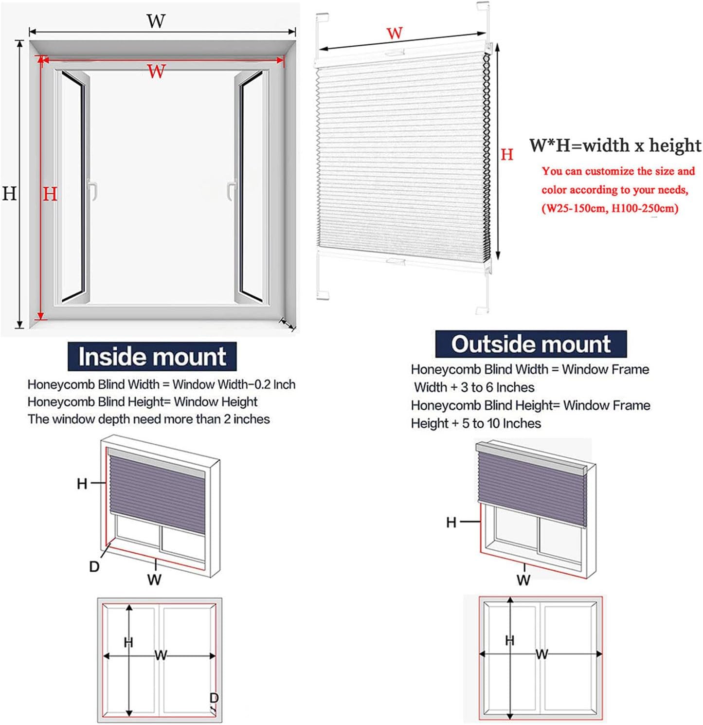 Honeycomb Pleated Blind,No Drilling Blackout Curtain-Beige,Retractable Roller Blind for Window & Door,Cellular Shades for Inclined Plane Room Windows,A-70x100cn1/27.6 * 39.4in