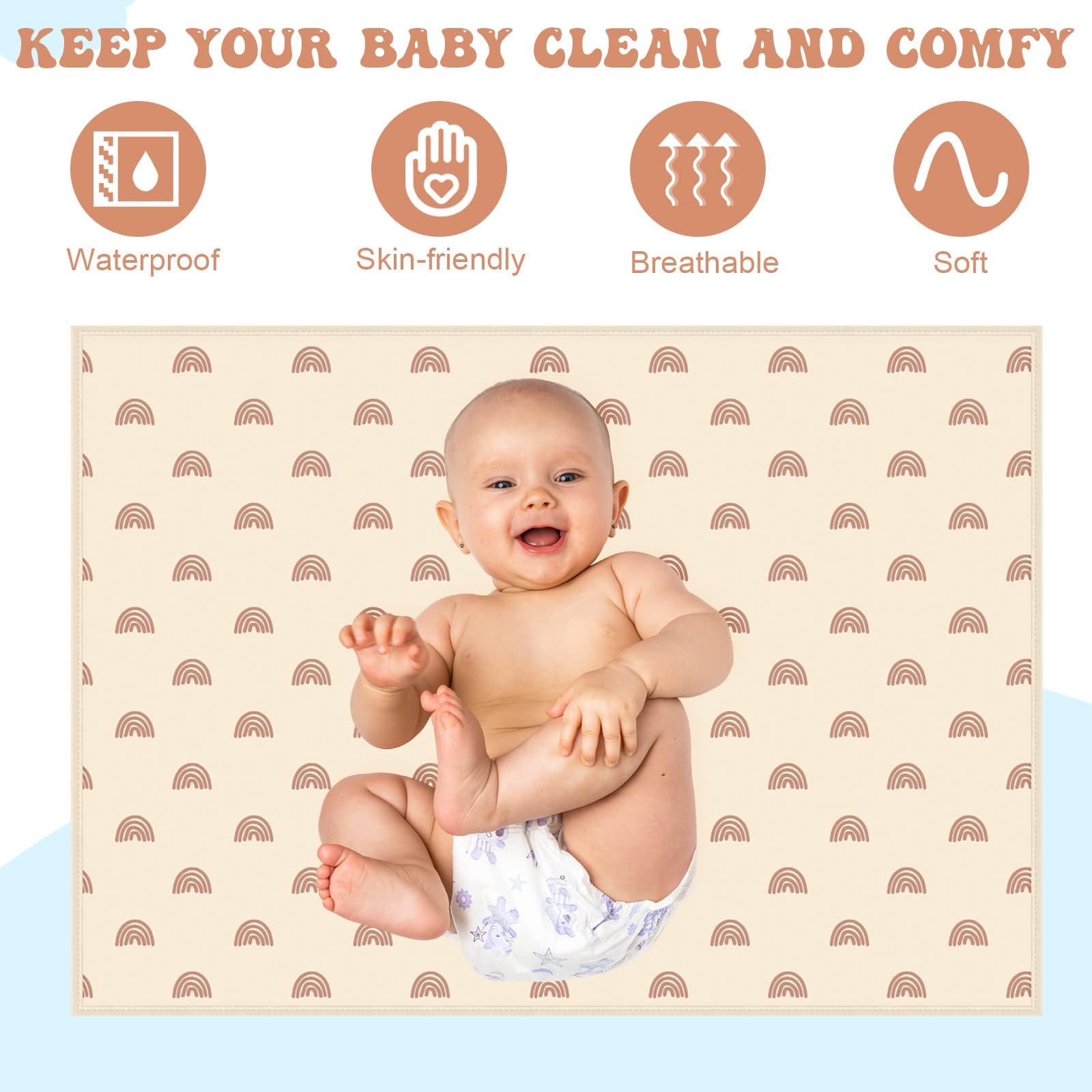Changing Mat Portable, 1 Pcs Portable Changing Mat, Waterproof Foldable Baby Changer Pads, Machine Washable - Image 4