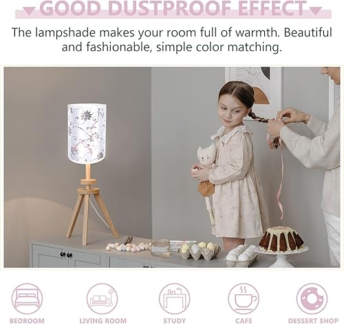 Vista 6 de Lurrose Pantalla de lámpara pequeña, pantalla de lámpara de mesa, cubierta de luz de lino natural
