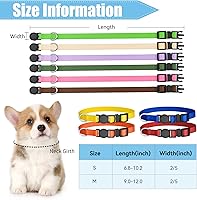 Vista 5 de 16 collares para cachorros, collares de hebilla de seguridad para la arena, collares ajustables de nailon para cachorros pequeños, collares de parto