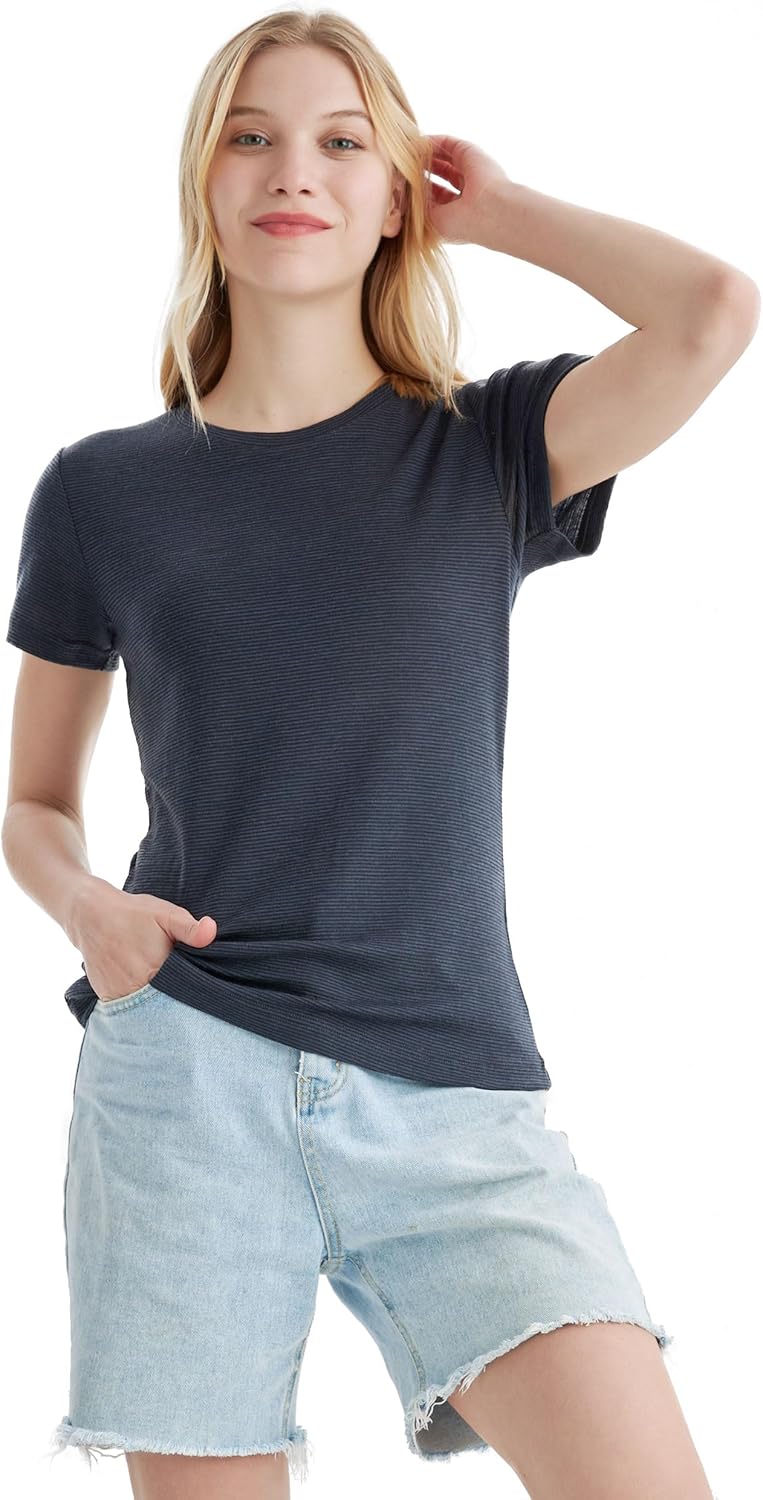 Merino Protect 100% Merino Wool T Shirts Women Crew Neck Tops Short Sleeve Odor Resistance Base Layer Travel Hiking Tee Shirt - Image 7