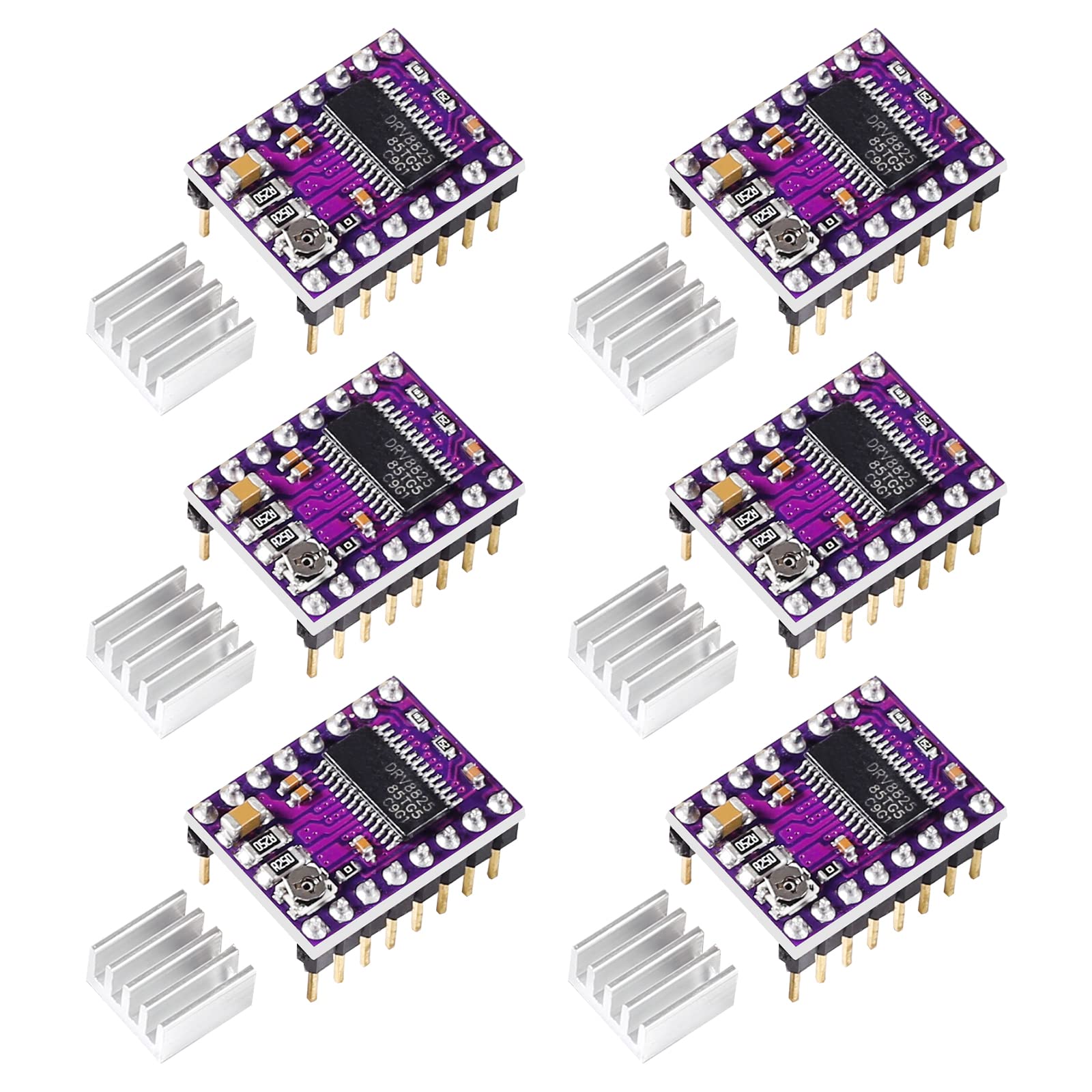 6pcs drv8825 Stepstick Stepper Motor Driver Module with Heat Sink for ...