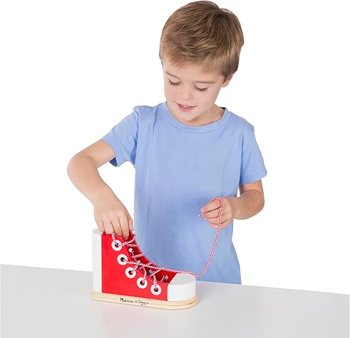 Miniatura 8 de Zapatillas de madera con cordones de lujo Melissa  Doug Estándar talla única  Rojo