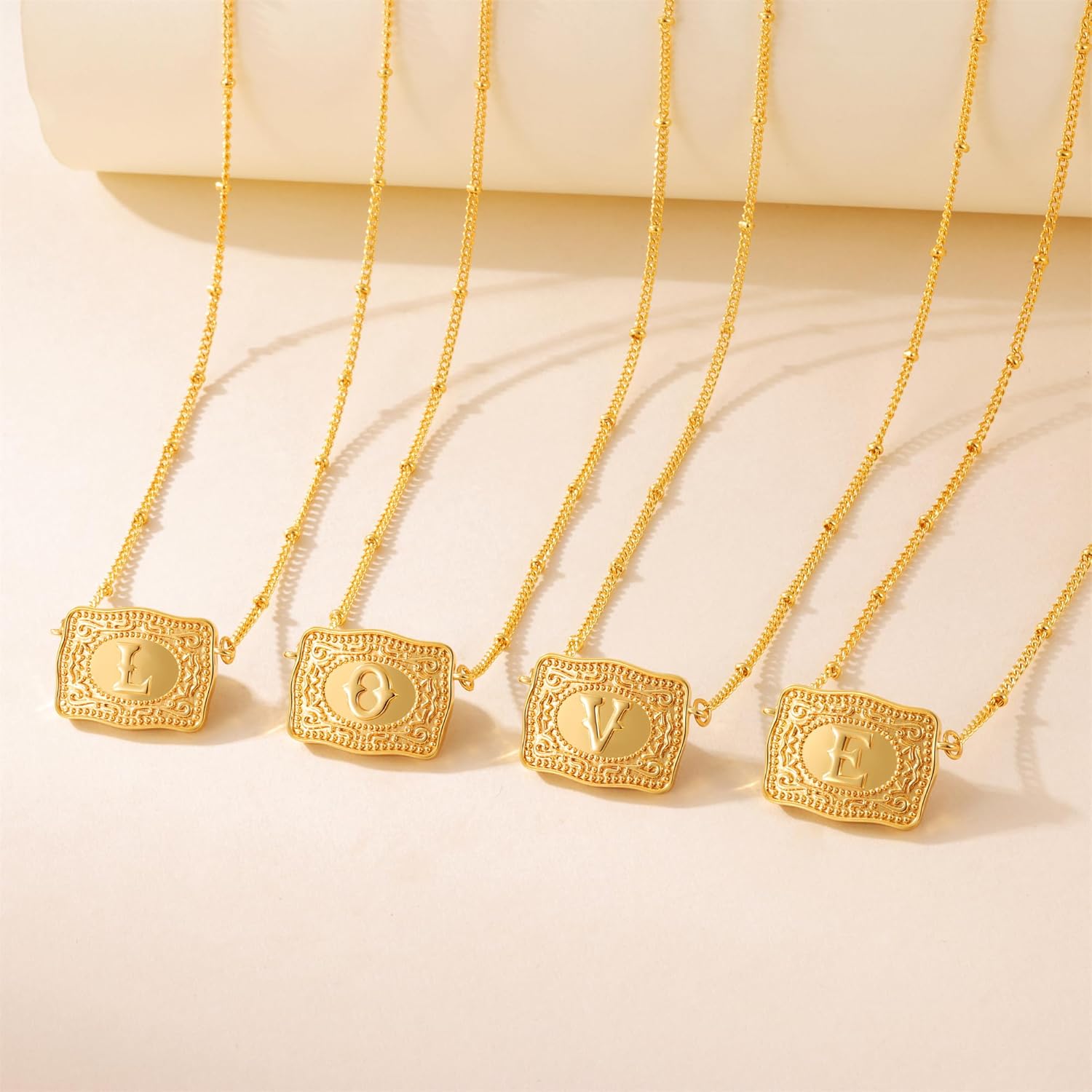 2 Pcs Belt Buckle Initial Necklace Bracelet Jewelry Set for Women, 18K Gold/Silver Plated Belt Buckle Initial A-Z Necklace Bracelet Set Unique Western Style Jewelry Gifts - Image 6