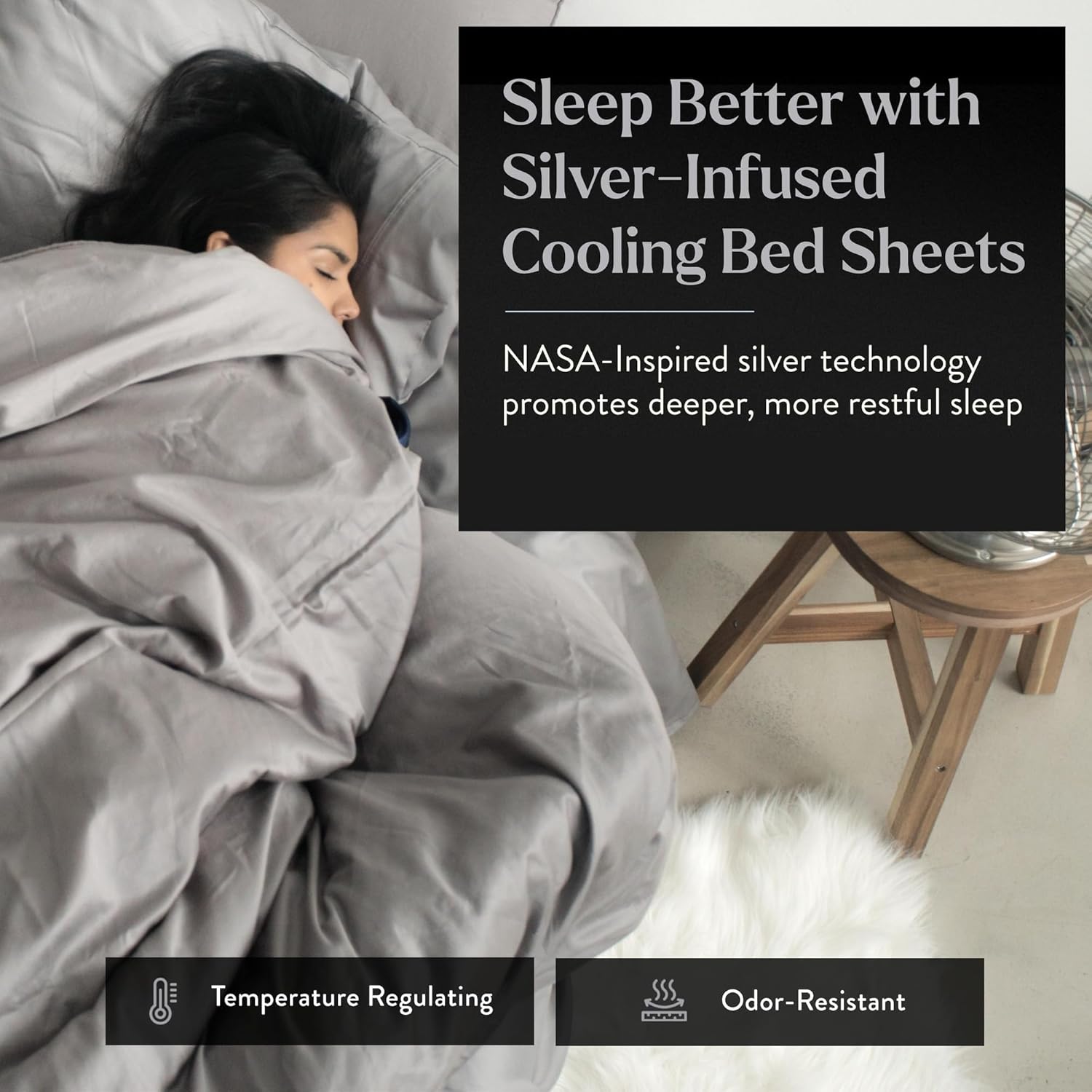 Miracle Made Breathable Cotton Bed Sheets, 4-Piece Set – Silver-Treated, Soft and Cool-to-The-Touch Lightweight Bedding Designed for Hot Sleepers – Full Size, Stone - Image 3