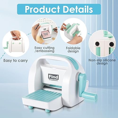 Miniatura 3 de Find Scrapblooms Mini máquina de troquelado y estampado de papel, mini máquina troqueladora para álbumes de recortes, tarjetas, ranura de