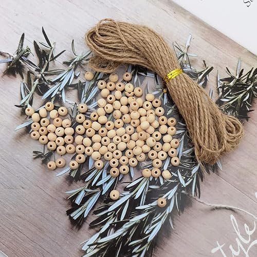 Miniatura 2 de INSPIRELLE 120 cuentas de madera natural de 0.78 pulgadas (0.787 in), redondas sin terminar, cuentas sueltas de madera de gran tamaño, cuentas