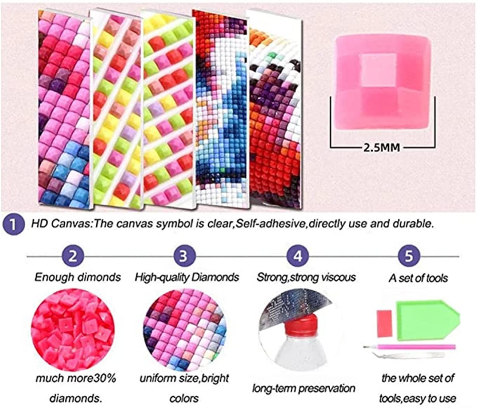 MOGTAA Fiori Kit Pittura Diamanti 5D Fai Da Te Per Adulti E Bambini – Tela 30x40cm Con Trapieno Pieno, Decorazione Casa Creativa E Antistress