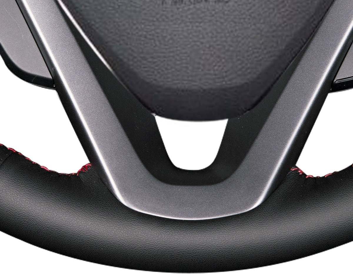 MEWANT Handmade Stitch Sewing Genuine Leather Autumotive Car Steering Wheel Cover Wrap for HY Veloster 2011 2012 2014 2015 2016 2017 2018
