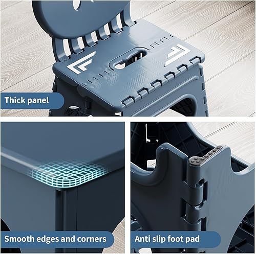 Miniatura 5 de UNICOO Juego de mesa plegable y ajustable en altura para niños con 2 sillas plegables, compacta, plegable y portátil, actividad para niños pequeños,