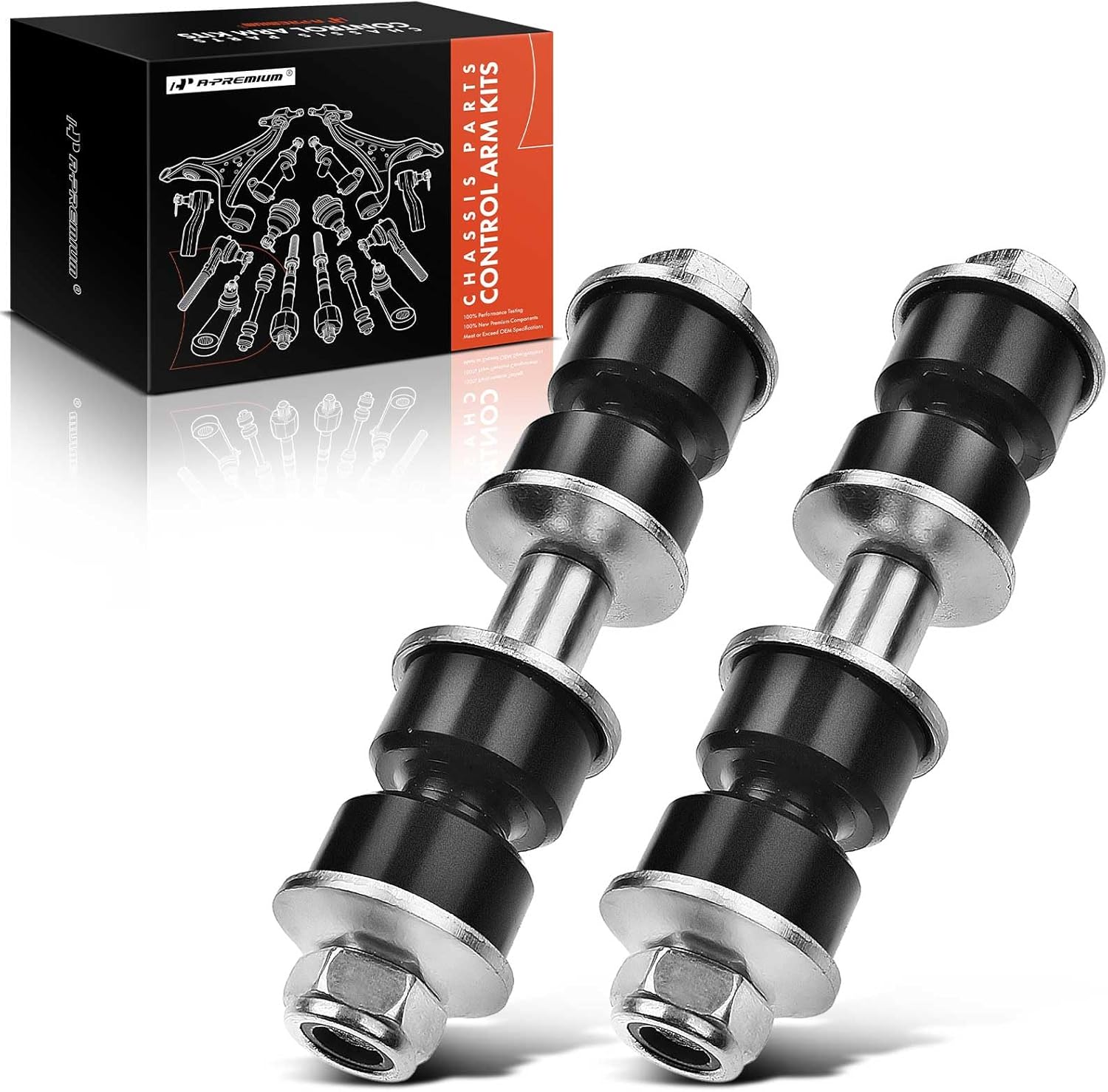 A-Premium 2 x Rear Sway Bar Links Stabilizer Bar Links, Compatible with Ford & Honda & Toyota & Nissan & Dodge & Mazda & Chrysler & Mitsubishi - Focus Passport Tercel Paseo 200SX Conquest 323 Starion