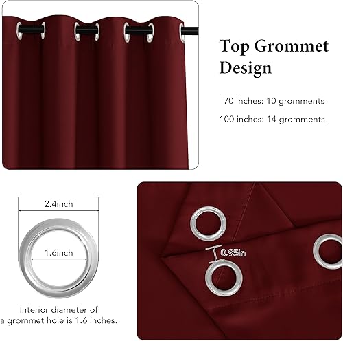 Miniatura 2 de RYB HOME Cortinas de Fondo Opacas - Persianas Verticales Extra Anchas para Ventanas de Dormitorio Cortinas Opacas Cortinas para Puerta Corrediza de