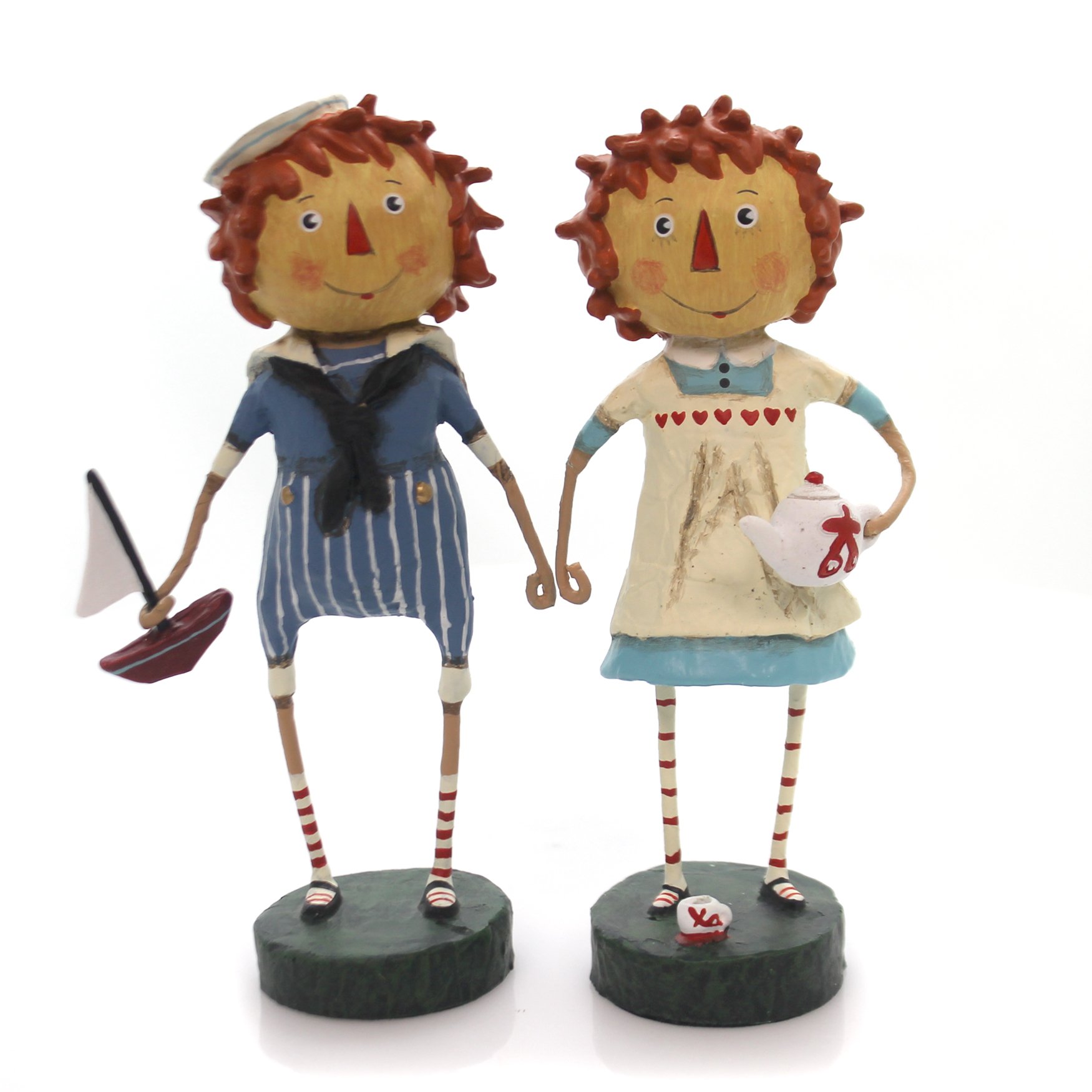 Lori Mitchell ANDY & ANNIE SET/2 Polyresin Figurine Nautical Story Book 84238