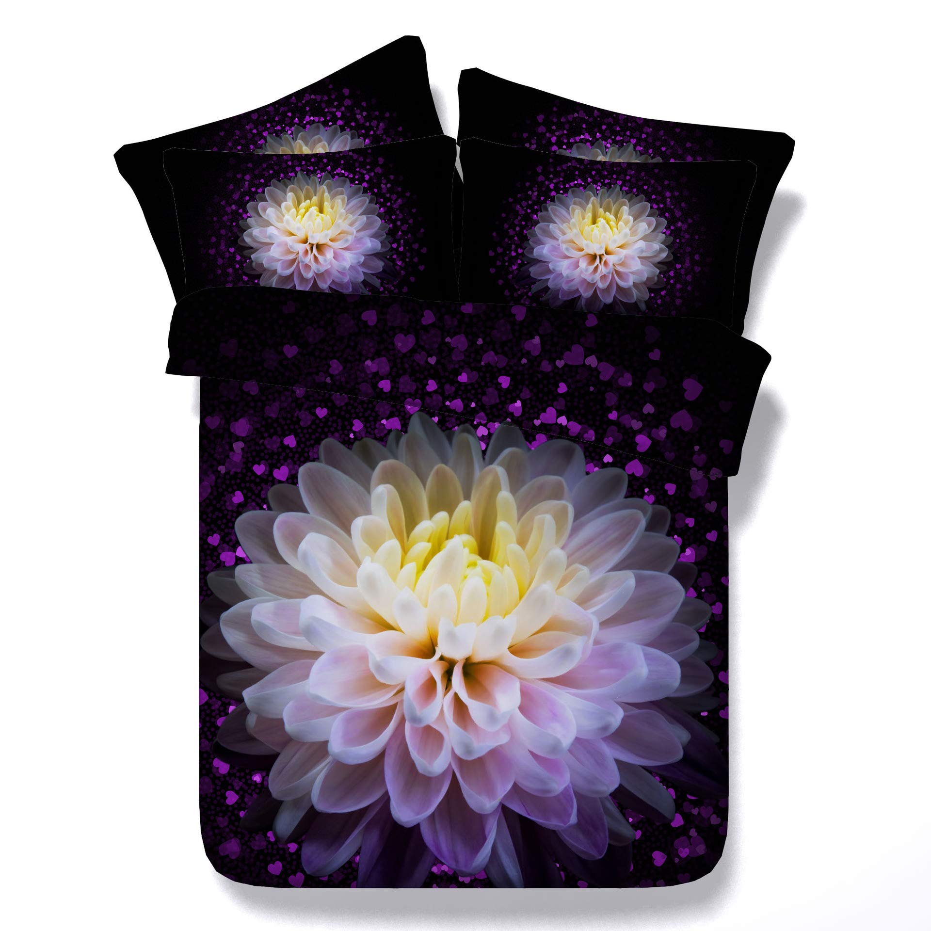 Housse de couette 260x220 cm avec 2 taies imprimé marguerite DOTBUY