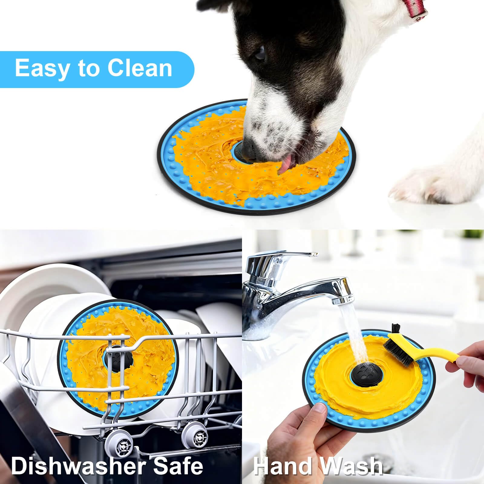 Leckmatte für Hunde, Hundekäfig-Leckpads, langsamer Futterspender (Türkis)
