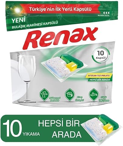 Renax Bulaşık Makinesi Kapsül Deterjanı 10 Kapsül