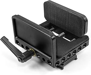 HUNTPAL Gun Rifle Clamp Shooting Tripod Rest with Arca-Swiss Switcheroo Capability, Aluminum Shooting Stick Mount Head with 1/4" 3/8" Screw Holes, Universal Clamp for Hunting Shooting Target Practice