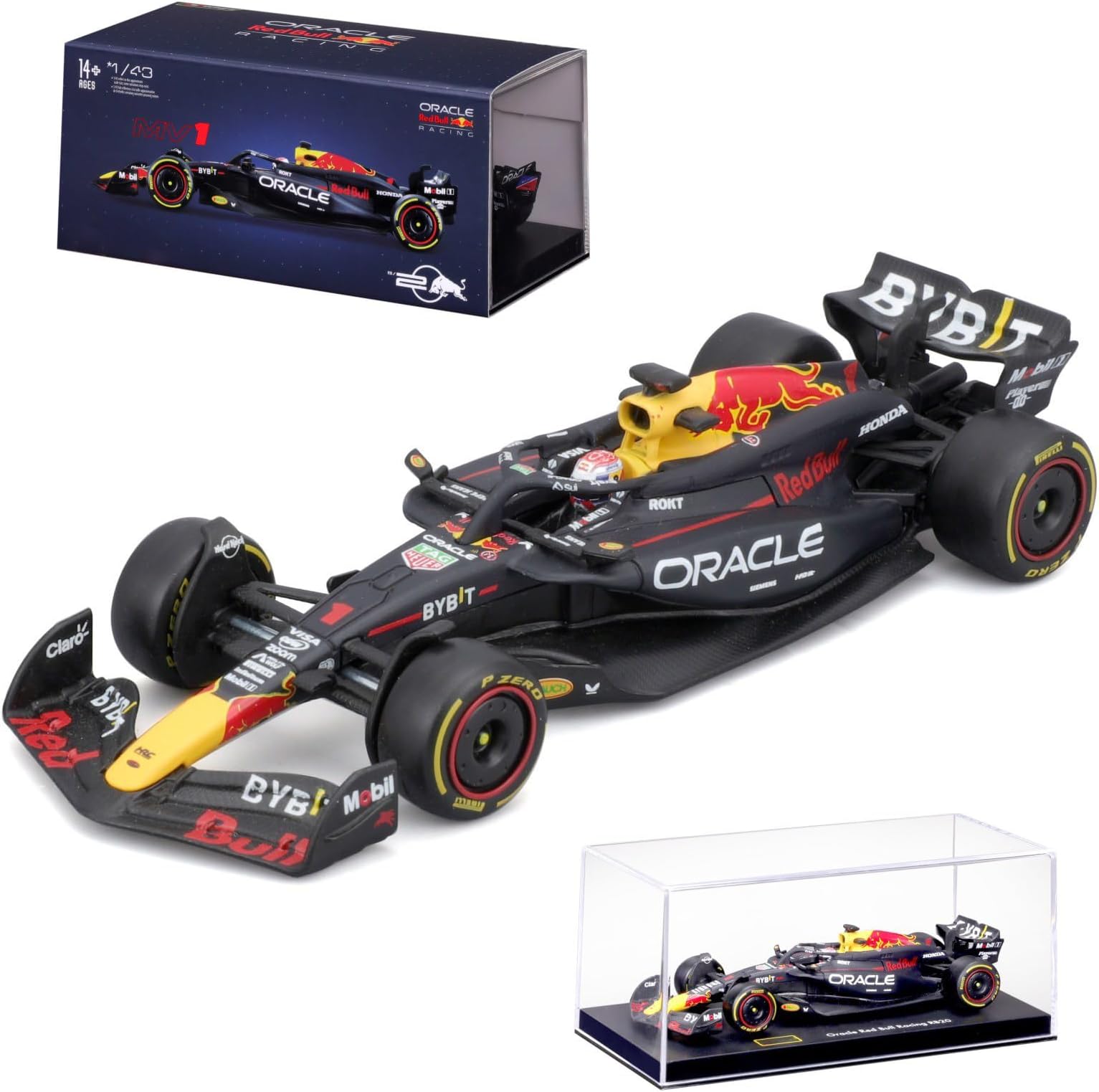 HTLNUZD 2024 Bbuago 1/43 F1 RB20#1 Formula 1 Alloy Miniature Racing Car for Red Bul Die Cast Static Adult Collection Model Gift (Hardcover Edition)