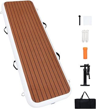 Inflatable Gangway for Yachts & Boats, Extra Width and Durable Dock Gangway with Non-Slip Surface, Portable and Space-Saving Floating Platform Connecting the Yachts and the Docks