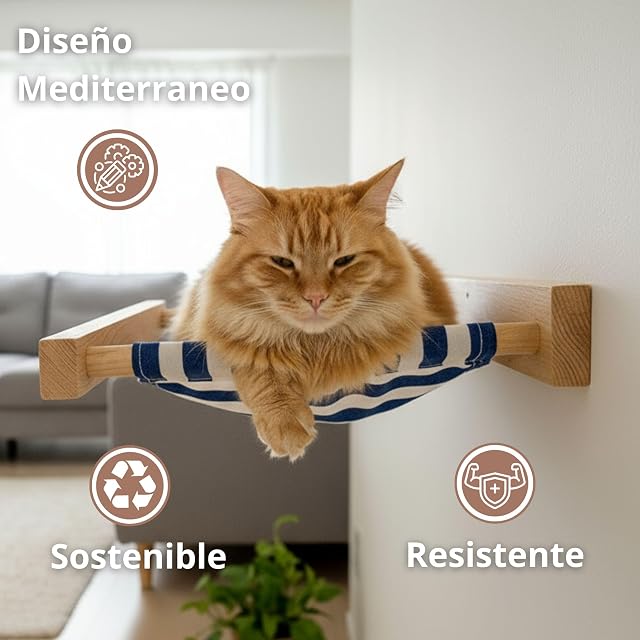Foto 4 de 6 de Althea Living Cama Colgante para Gatos Interior Bahía de Pared con Diseño Mediterráneo