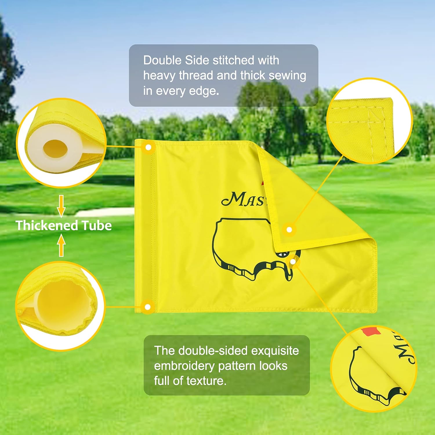 COGOLFING Standard Golf Flag, Double-Side Augusta National Flag with Regular Tube, Double-Sewn Durable 420D Nylon Golf Pin Flags for Golf Course Driving Range, 20"L x 13"H, 1-pack : Sports & Outdoors