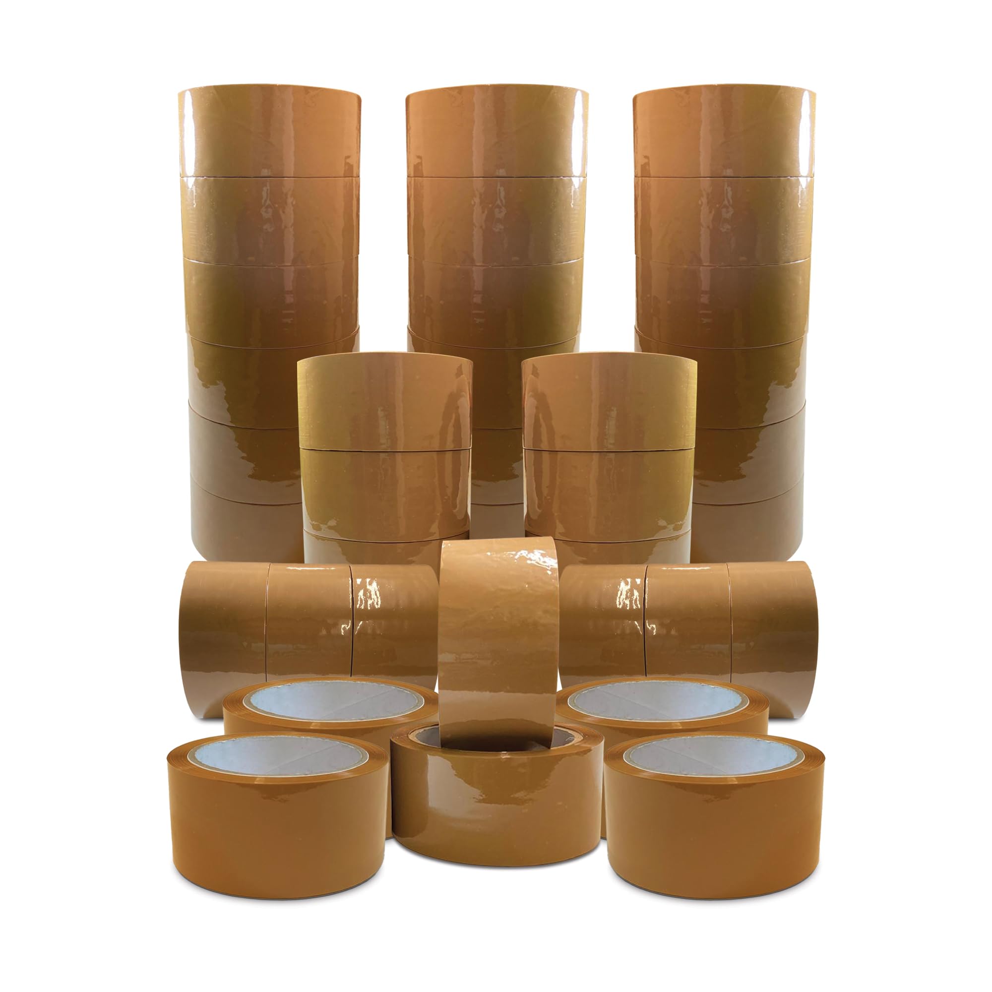 JeeJaan® 36 rotoli di nastro marrone per scatole di imballaggio, 48 mm x 66 m, nastro per pacchi resistente per sigillare cartoni, nastro da imballaggio resistente per traslochi, spedizioni, uffici