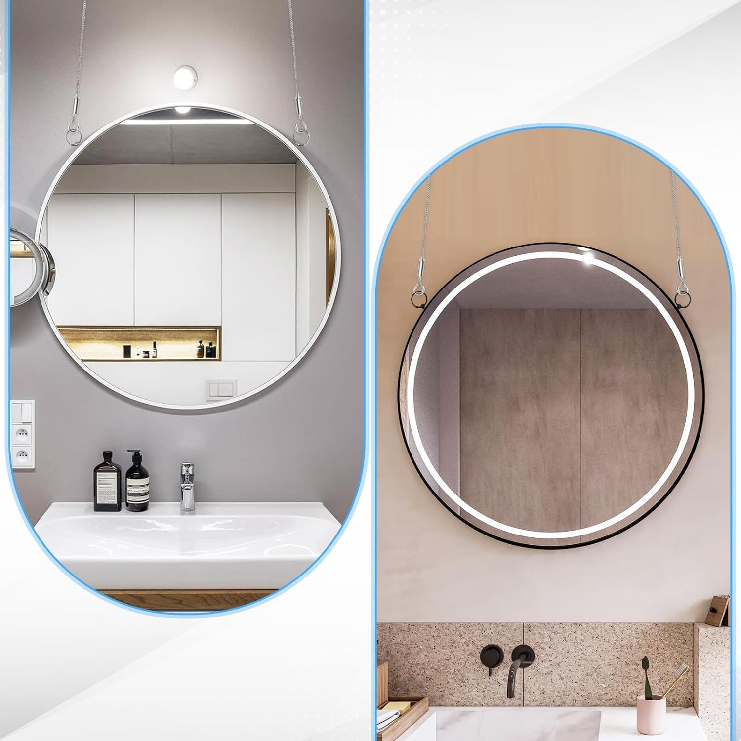 6 Pcs Picture Hanging Wires Heavy Duty Adjustable Art Hanging Wire 9.8FT x1.5mm Stainless Steel Frame Wires Rope for Mirrors Frames Artwork Basket Flowerpot Light Lamp Billboard (hold up to 30kg/66lb)