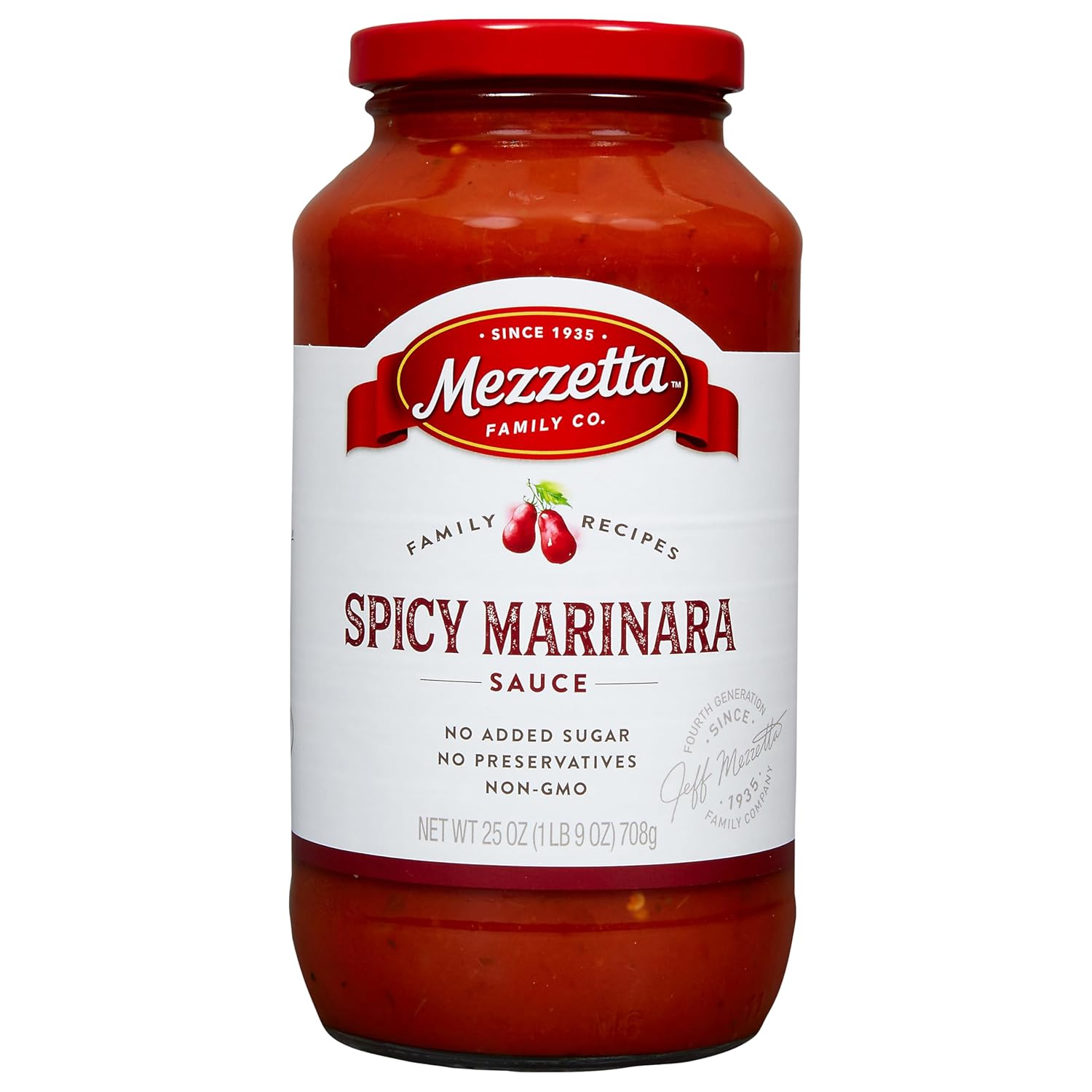 Mezzetta Spicy Marinara Sauce 25 oz - Authentic Napa Valley Homemade Pasta Sauce with Slow-Simmered Plum Tomatoes & Chili Heat