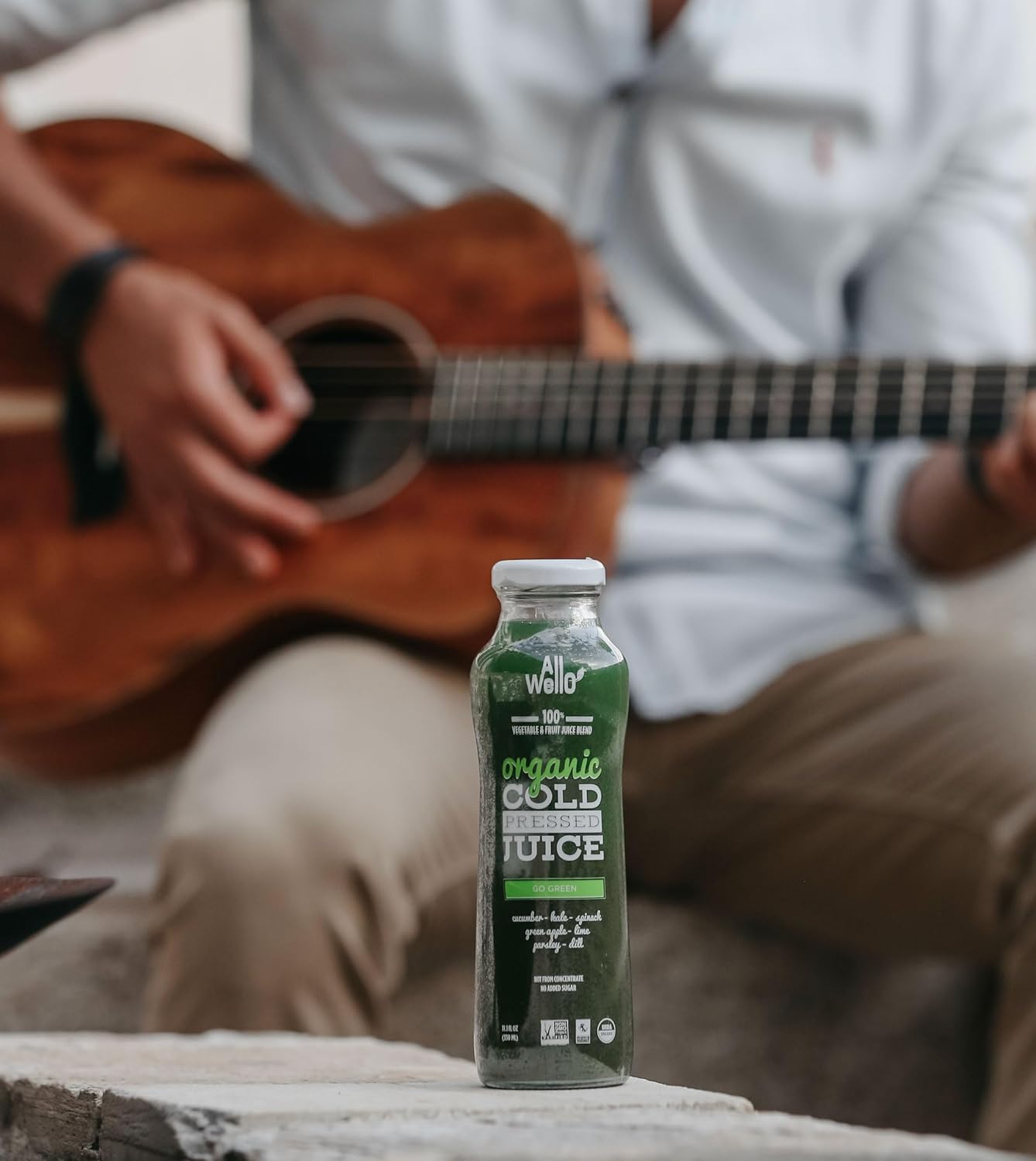 ALLWELLO Organic Cold Pressed Juice Drinks with Real Fruits and Vegetables Gluten Free Non-GMO Healthy Juices No Preservatives No Sugar Added (12 Pack, Go Green)