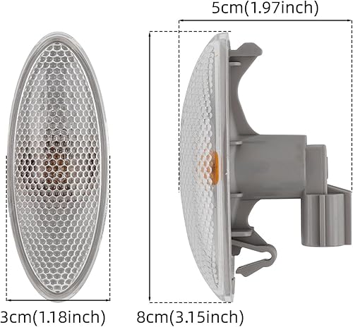 Miniatura 6 de Luz de marcador lateral de señal de giro, luz de marcador de montaje de guardabarros lateral, luz de señal de giro lateral ámbar compatible con