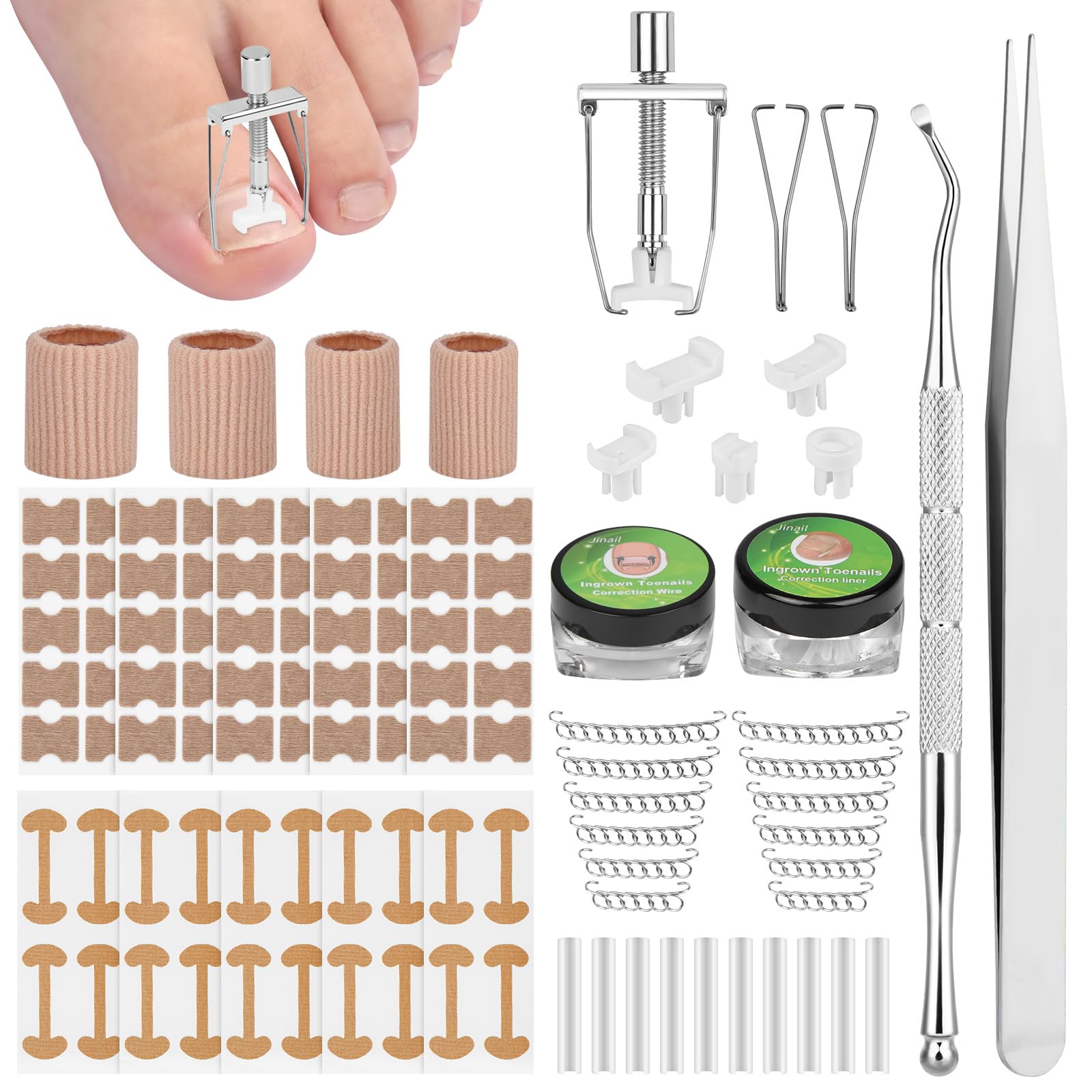 Set Correttore per Unghie Incarnite, Adesivi Correttori dell'Unghia del Piede e Strumenti di Pedicure del Correttore, Tutore per Unghia Curva, per la Cura dei Piedi di Donne e Uomini