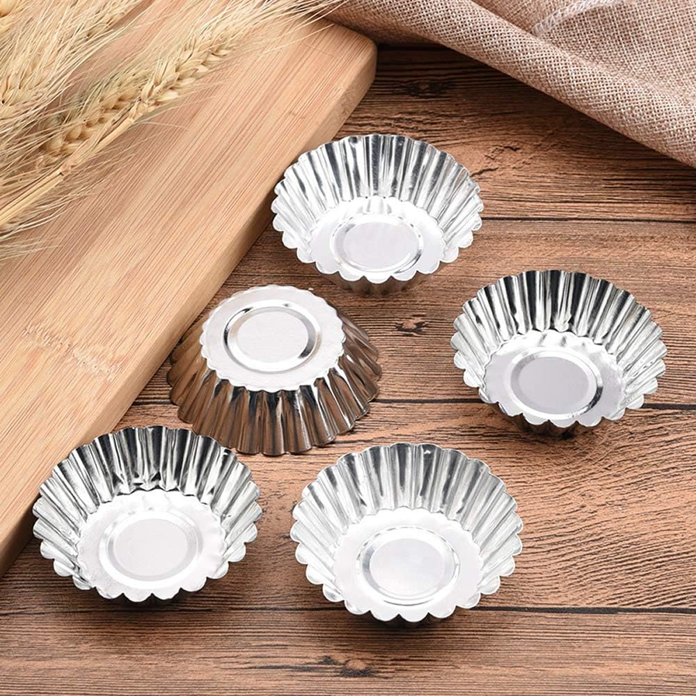 TXIN 20 Pack Egg Tart Aluminum Cupcake Cake Cookie Mold Pudding Mould Tin Baking Tool(M)